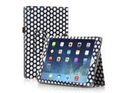 Apple iPad Air Case Slim Fit Leather Folio Smart Cover Stand For iPad Air 2 iPad Air with Automatic Sleep Wake Feature and Stylus Holder Polka Dot Pattern