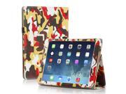 Apple iPad Air Case Slim Fit Leather Folio Smart Cover Stand For iPad Air 2 iPad Air with Automatic Sleep Wake Feature and Stylus Holder Camouflage Yellow