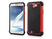 Dual Layer Hybrid Rubber Matte Hard Case For Samsung Galaxy Note 2 II N7100 Red