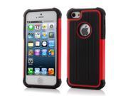 iPhone 5S 5 Case Case For iPhone 5s High Impact Shock Resistant Dual Layer Hybrid Rubber Matte Hard Case Skin For Apple iPhone 5S iPhone 5 Red Black