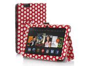 Amazon Kindle Fire HDX 7 Case Slim Folio Leather Case Cover Stand For Amazon Kindle Fire HDX 7 7 2013 Edition with Stylus Holder Polka Dot Pattern Red