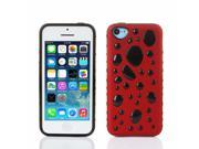 Hybrid 3D Bubbles Hard TPU Case Cover Skin For Apple iPhone 5C Red