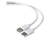USB 2.0 Cable A Male to A Male 5Gbps Superspeed 10ft for PC Desktop White