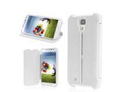 PU Leather Case Hybrid TPU Cover Stand for Samsung Galaxy S4 S IV i9500 White