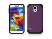 Stylish Hybrid 2 in 1 Silicone Skin Hard Case for Samsung Galaxy S5 i9600 Purple