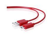 3ft Micro USB Data Charger Cable for Samsung HTC Motorola Cellphone Tablet Red