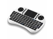 2.4GHz Wireless Mini Handheld Keyboard Mouse Combo with Multi Touchpad for PC Android TV Box PS3 and HTPC IPTV White