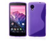 Google Nexus 5 Case Premium Slim TPU S Line Back Protective Case Cover Skin For LG Google Nexus 5 Purple
