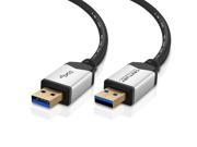 USB 3.0 Cable A Male to A Male 6 FT Type A to A Male Premium Gold Plated SuperSpeed USB Adapter Connector Bi Directional Extension Cord Wire Plug