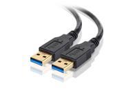 USB 3.0 Cable A Male to A Male 3 FT Type A to A Male Premium Gold Plated SuperSpeed USB Adapter Connector Coupler Bi Directional Extension Cord Wire Plug Bl