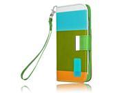 iPhone 6s Case Colorful Flip PU Leather Wallet Case Cover with Credit ID Card Holder and Wrist Strap For Apple iPhone 6 and iPhone 6S 4.7 Devices Blue Khaki