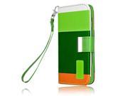 iPhone 6s Case Colorful Flip PU Leather Wallet Case Cover with Credit ID Card Holder and Wrist Strap For Apple iPhone 6 and iPhone 6S 4.7 Devices Green Deep