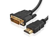 High Speed HDMI to DVI Adapter Cable 25 Feet Bi directional HDMI to DVI DVI to HDMI Converter Male to Male Connector Wire Cord Supports HD Video 1080P HDT