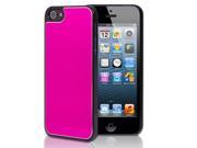 iPhone 5S 5 Case Case for iPhone 5s 5 Ultra Slim Aluminum Chrome Hard Snap on Case Protective Cover Skin For Apple iPhone 5S iPhone 5 Hot Pink