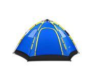 Instant Family Tent 4 Person Large Automatic Pop Up for Outdoor Sports Camping Hiking Travel Beach with Zippered Door and Carrying Bag in Blue
