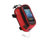 New Waterproof Bicycle Cycling Frame Pannier Front Tube Bag With Headphone Jack Including Clear PVC Window Pouch for 5.5 Cell Phone Reflective Strips for Safe