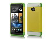 HTC ONE M8 Case Fashion 2in1 Dual Layer Hybird Impact Silicone PC Protective Snap on Case Cover Skin For HTC ONE M8 Yellow