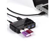 4 Ports USB 3.0 HUB External Super Speed 5Gbps with LED Indicator 12V 2A Power Adapter 3ft Cable Cord for PC Laptop Desktop Windows 2000 XP Vista 7 8 Mac OS 9.1