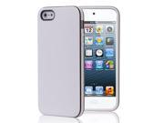 iPhone 5S 5 Case Bumper Frame Soft TPU Gel Silicone Protective Case Cover Skin with Volume Button for Apple iPhone 5S 5 White