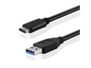 USB Type C USB C to Type A USB A Cable 3FT Black SuperSpeed Standard USB 3.0 Male Port With Reversible Type C Connector Design For Apple New Macbook 12