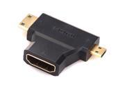 Mini HDMI Micro HDMI to HDMI Adapter Kit HDMI Male Type C Type D to Female Type A Video Audio AV Converter Gold Plated Connector 2 in 1 Multi T Adopter