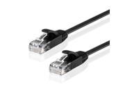 Premium Cat6 Flat Snagless Ethernet Patch Cable High Performance 550MHz 30 AWG RJ45 Connector with UTP Unshielded Twisted Pair Cat 6 Data Lan Wiring 33 ft Black