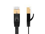 Cat7 Shielded Ethernet Flat Patch Network Cable 3 ft 10Gbps 600Mhz High Performance with Snagless RJ45 Connectors Gold Plated Plug S STP Wires Networking Cabl