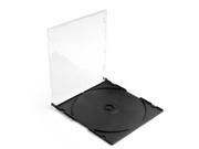 CD Slim Cases 100 Pack 5mm Thin Single Clear DVD Movie Music Blu ray Disc Media Jewel Storage Boxes Collectible Holder Organizer with Black Tray