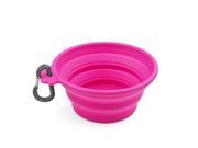 Dog Collapsible Bowl Hot Pink Silicone Pop Up Travel Feeder Pet Cat Puppy Animal Food Water Container Dish Portable with a Free Carabiner Clip Home Outdoor Us