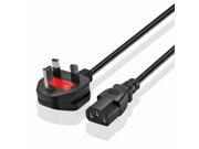 Universal UK Power Cord 6 Feet IEC 60320 to BS 1363 UK England British Power Cable Wire Connector Socket Plug Jack Black