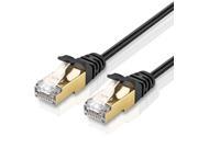 Cat6 Ethernet Patch Cable 5 Feet Professional Gold Plated Snagless RJ45 Connector Computer Networking Wire Cord Plug Premium Shielded Twisted Pair Black