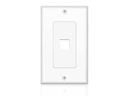 Keystone Wall Plate 1 Port Keystone Insert Jack Single Gang Wiring Plug Socket Decorative Face Cover Outlet Mount Panel with Screws White