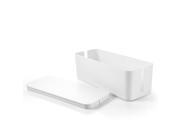 Cable Management Box Cord Organizer White Standard 13 x 3.5 x 4.3 For PC Wall Power Strip Wire Plug Cover Conceal Hide Solution Kit with Fastening Cable Zi
