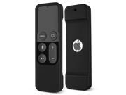 Apple TV 4 Remote Case Black Protective Soft Silicone Case Cover Skin for New Apple TV 4th Generation 64GB 32GB Remote Control Controller with Lanyard Handl