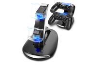 PS4 Controller Charge Station 2x USB Simultaneous Charger Dual Charging Dock Cradle Stand Accessory for Sony Playstation 4 Gaming Control with LED Indicator