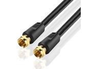 Coaxial Cable 1.5 Feet F Connectors F Type Pin Plug Socket Male Twist On Adapter Jack with Quad Shielded RG6 Coax Patch Cable Wire Cord Black