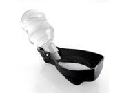 Portable Pet Water Drinking Feeding Bottle Bowl Tray Foldable Dispenser Good for Travel with Dog Cat Black