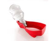 Portable Pet Water Drinking Feeding Bottle Bowl Tray Foldable Dispenser Good for Travel with Dog Cat Red