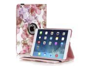 iPad Mini 4 Rotating Case Flower Pink 360 Degree Stand Smart Cover Flip Protective PU Leather For Apple iPad Mini 4 2015 Release Multi Viewing Angles Auto
