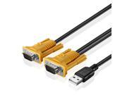 KVM Cable 10FT KVM USB VGA Wire Cord Plug Male to Male 2 in 1 Kit for TNP KVM Switch Console MT VIKI KVM Switch