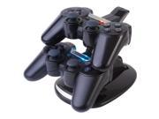 PS3 Charging Station Dual Dock USB Charger Station Cradle Stand Base Dualshock for Sony Playstation 3 Wireless Game Controller with LED Indicator Black