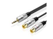 Premium 3.5mm Male to RCA Audio Cable 6FT Bi Directional Male to Female Converter AUX Auxiliary Headphone Jack Plug Y Adapter to Left Right Stereo Splitter