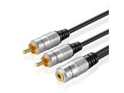 Premium 3.5mm to RCA Male Audio Cable 10FT Bi Directional Female to Male Converter AUX Auxiliary Headphone Jack Plug Y Adapter to Left Right Stereo Splitter