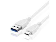 USB Type C to Type A Cable USB C to USB A Cable Adapter Connector Plug Wire Cord Super Speed USB 3.0 Male to Male Sync Charge Cable White 3FT
