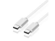 USB Type C to Type C Cable USB C to USB C Cable Adapter Connector Plug Wire Cord High Speed USB 2.0 Male to Male Sync Charge Cable White 3FT