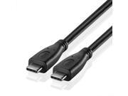USB Type C to Type C Cable USB C to USB C Cable Adapter Connector Plug Wire Cord Super Speed USB 3.0 Male to Male Sync Charge Cable Black 3FT