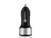 Dual USB Port Car Charger with Quick Charge 3.0 Smart Fast Charge Port Power Adapter for iPhone 7 6s 6 Plus iPad Pro Air Mini Samsung Galaxy S7 S6 S5 Note 5