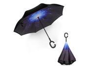 Double Layer Inverted Umbrella Cars Reverse Umbrella Inside Out Windproof UV Protection Big Straight Umbrella w Reverse Folding for Rain Sun Outdoor Self St