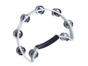 Coda Double Row Tambourine with Ergonomic Handle White