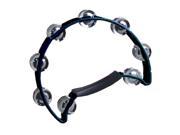 Coda Double Row Tambourine with Ergonomic Handle Black